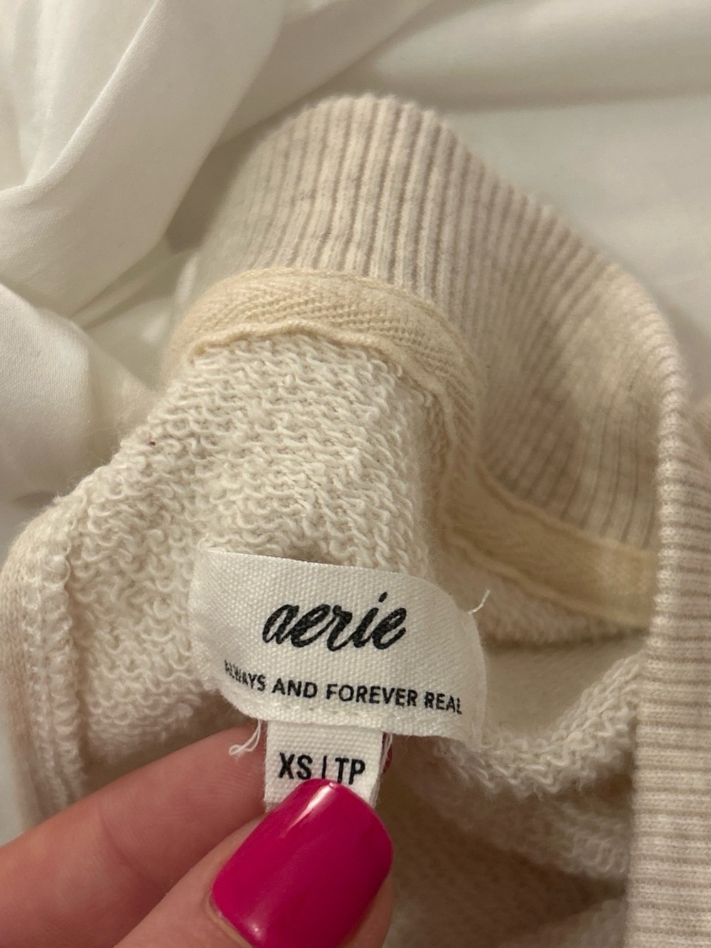 Aerie Big Chill Bow Sweatshirt in Beige - Picture 4 of 5